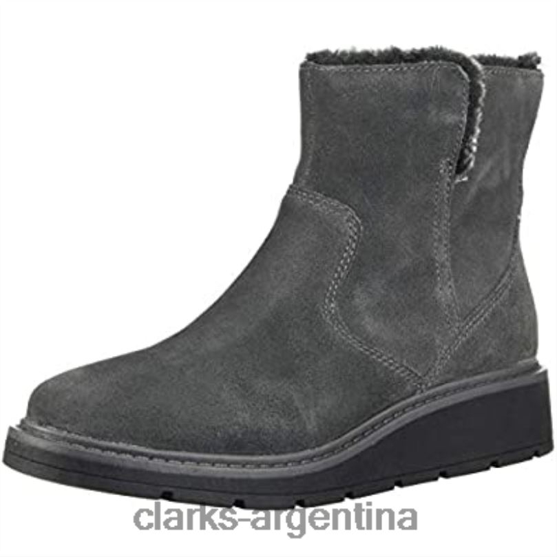 Clarks mujer 2FZPZ2638 Botín mujer ivery jet gris oscuro ante forrado cálido clarks gamuza con forro cálido gris oscuro