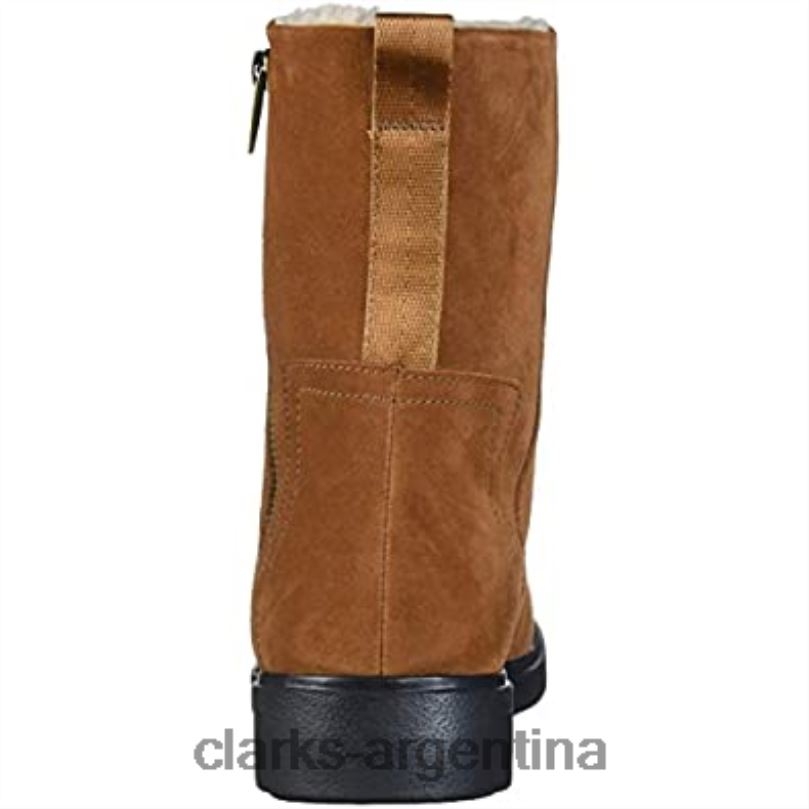 Clarks mujer 2FZPZ2977 Botines clarks un elda de ante color canela oscuro para mujer gamuza bronceada oscura