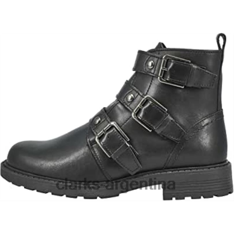 Clarks mujer 2FZPZ324 Bota de moto mujer piel negra orinoco2 con tachuelas clarks cuero negro