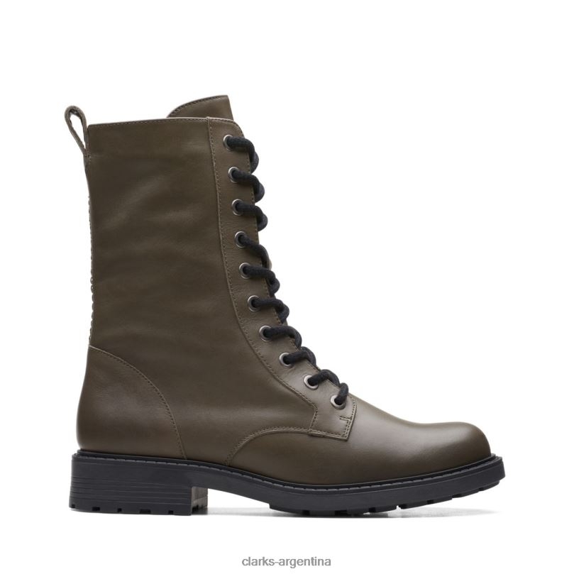 Clarks mujer 2FZPZ5257 clarks cuero oliva oscuro orinoco 2 estilo cuero oliva oscuro cuero oliva oscuro