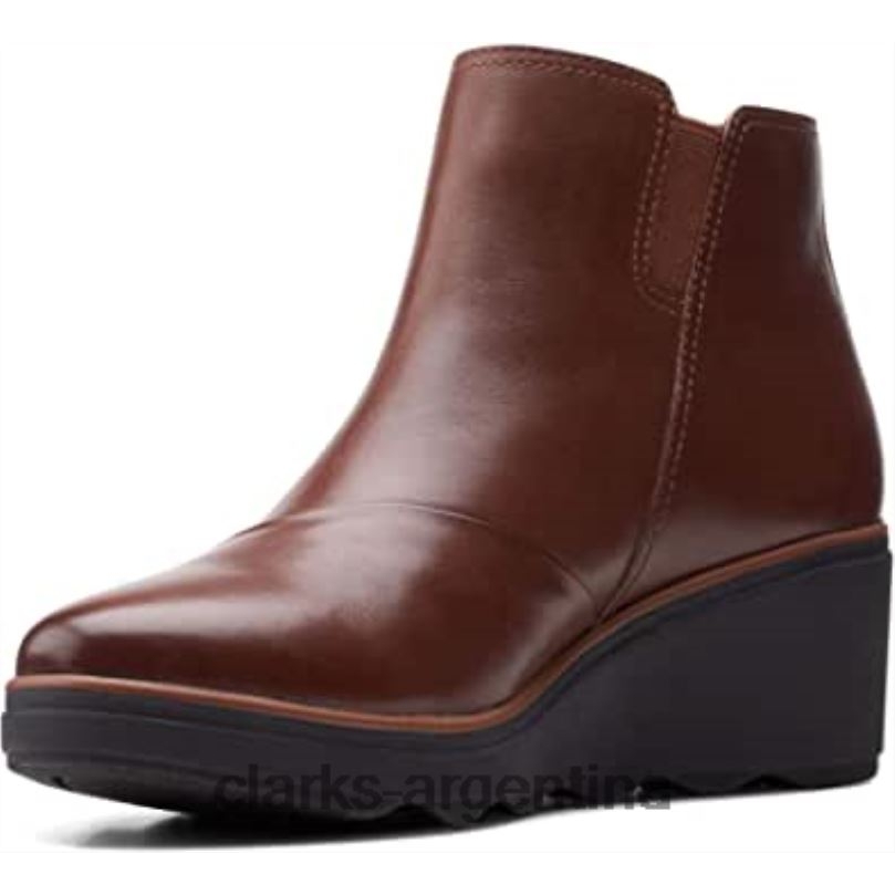 Clarks mujer 2FZPZ1201 botas clarks mahoga ny de cuero para mujer mazy eastham charol negro cuero caoba