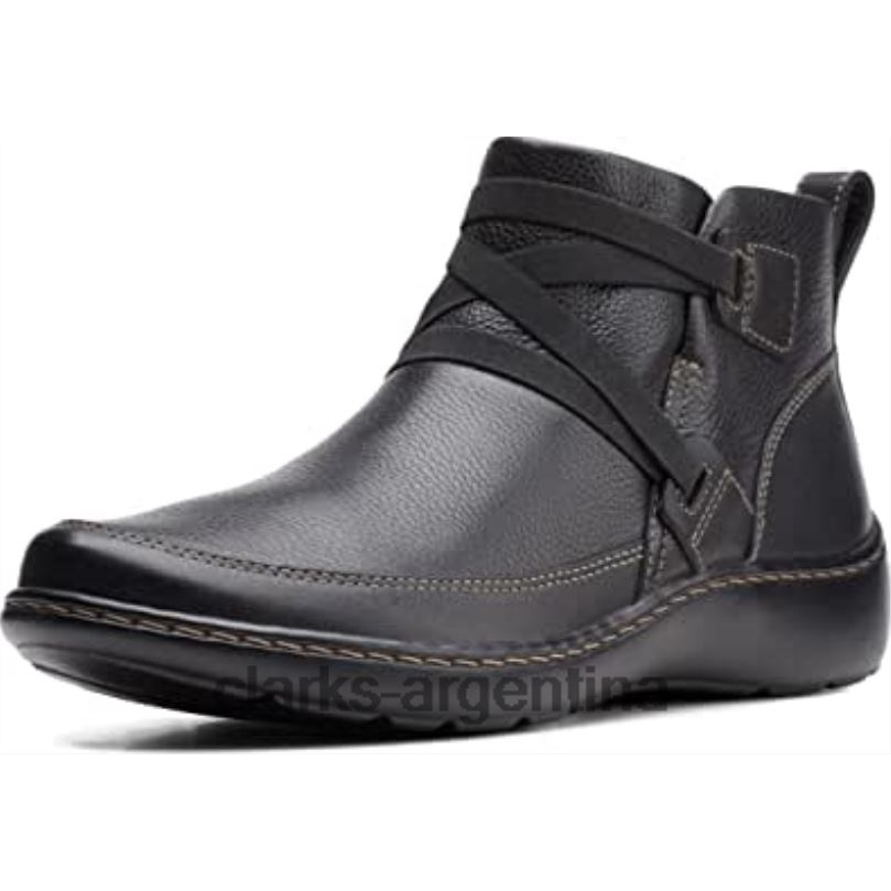 Clarks mujer 2FZPZ1219 Bota Clarks Mujer Cora Blossom de piel negra. cuero negro