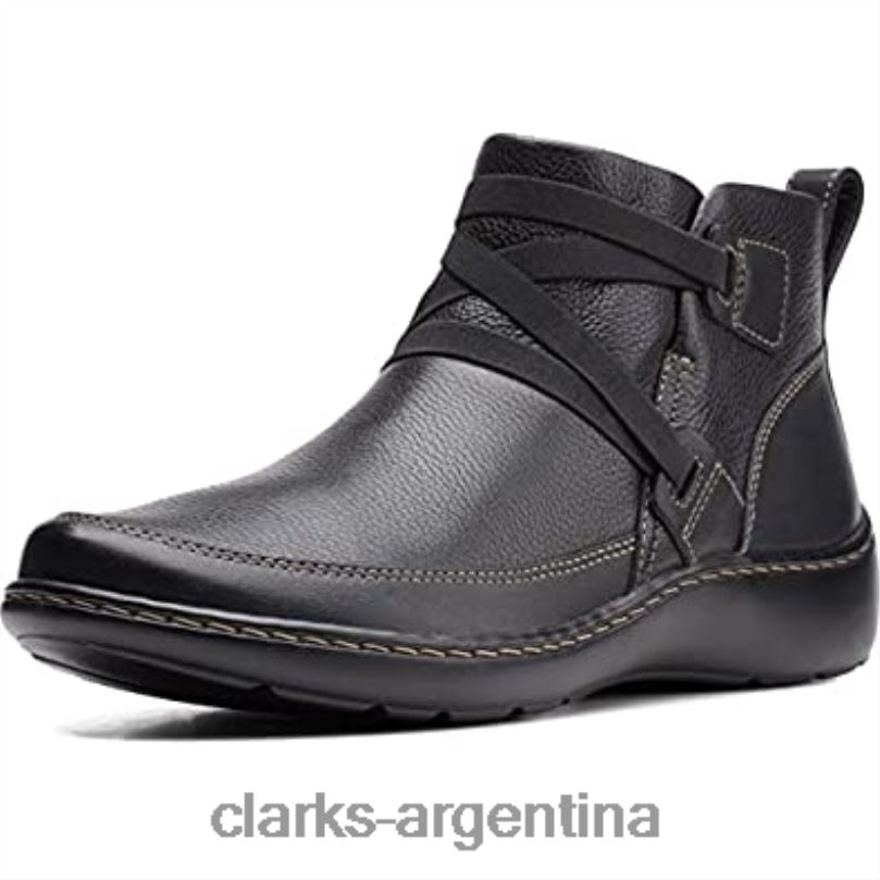 Clarks mujer 2FZPZ1219 Bota Clarks Mujer Cora Blossom de piel negra. cuero negro