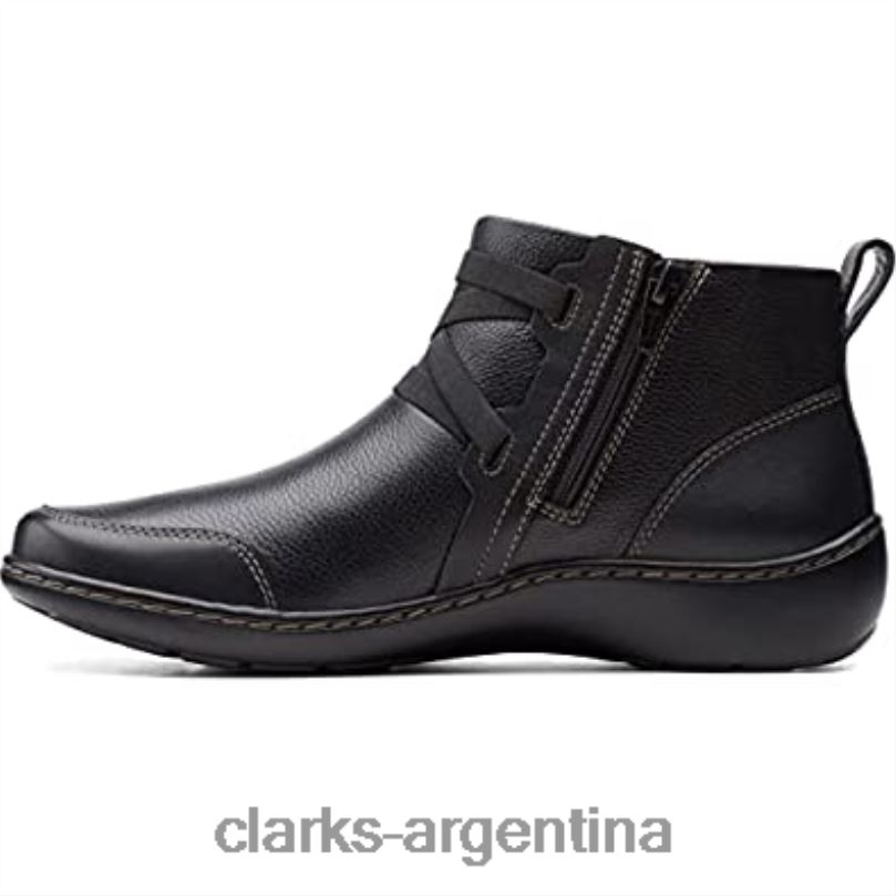 Clarks mujer 2FZPZ1219 Bota Clarks Mujer Cora Blossom de piel negra. cuero negro