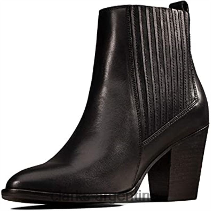 Clarks mujer 2FZPZ2491 botas clarks west lo de cuero negro para mujer cuero negro