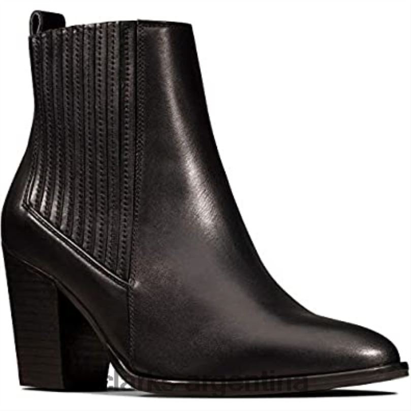 Clarks mujer 2FZPZ2491 botas clarks west lo de cuero negro para mujer cuero negro