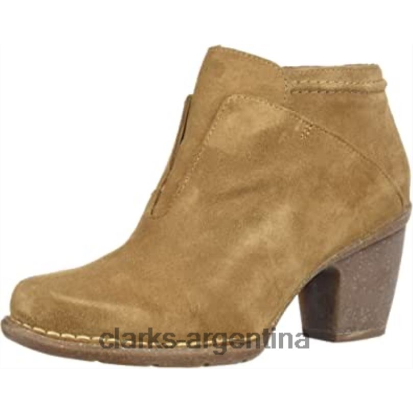 Clarks mujer 2FZPZ2635 Bota clarks carleta york de ante color canela para mujer gamuza color canela