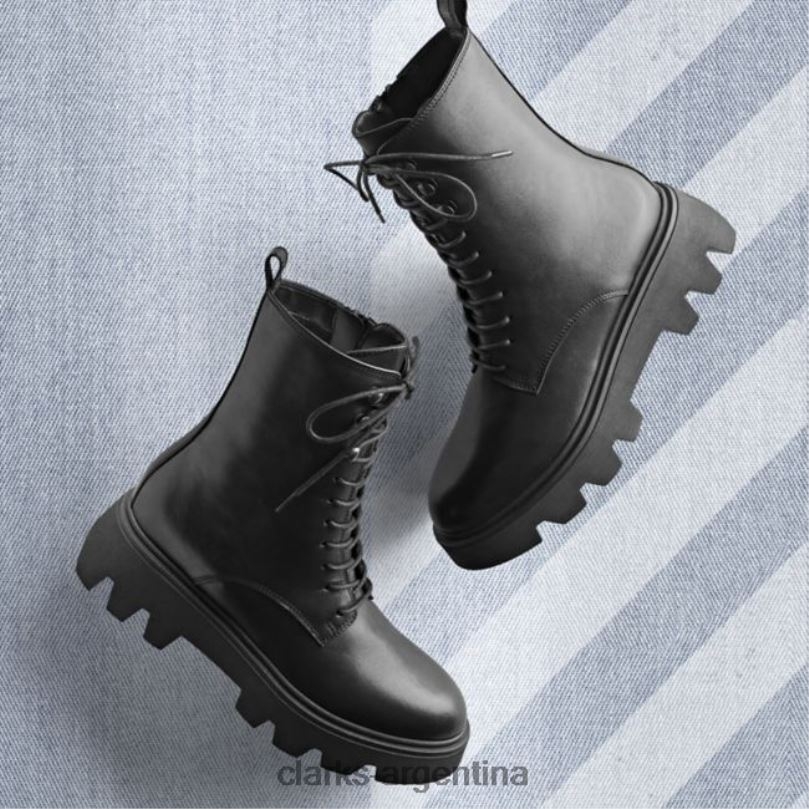 Clarks mujer 2FZPZ5260 motivo de cuero negro 20 encaje clarks de cuero negro cuero negro