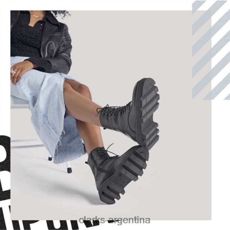 Clarks mujer 2FZPZ5260 motivo de cuero negro 20 encaje clarks de cuero negro cuero negro