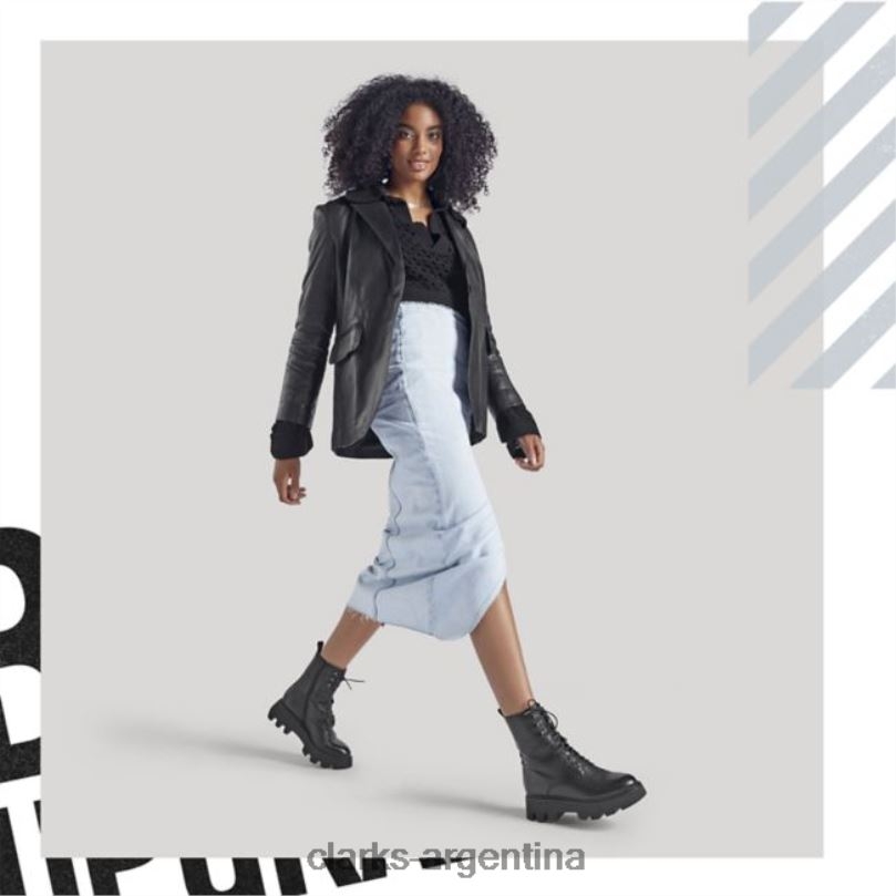 Clarks mujer 2FZPZ5260 motivo de cuero negro 20 encaje clarks de cuero negro cuero negro