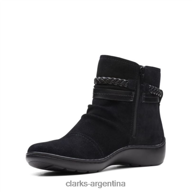 Clarks mujer 2FZPZ6476 bota trenzada cora de ante negro clarks de ante negro ante negro
