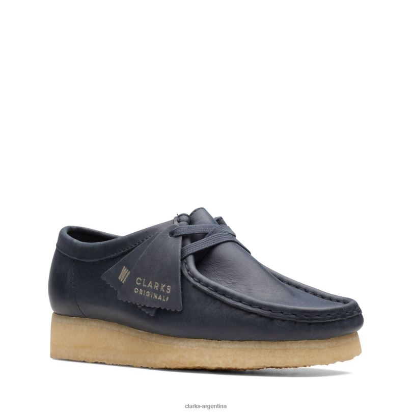 Clarks mujer 2FZPZ3094 clarks de cuero azul marino wallabee cuero azul marino