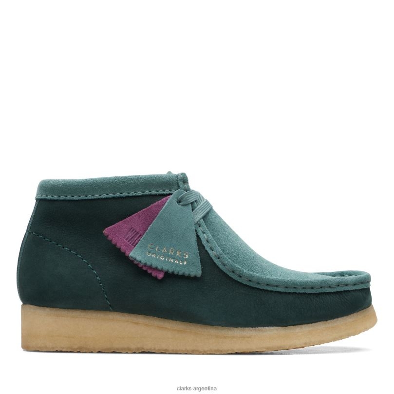 Clarks mujer 2FZPZ3138 Bota Clarks Wallabee Teal Combi combinación verde azulado