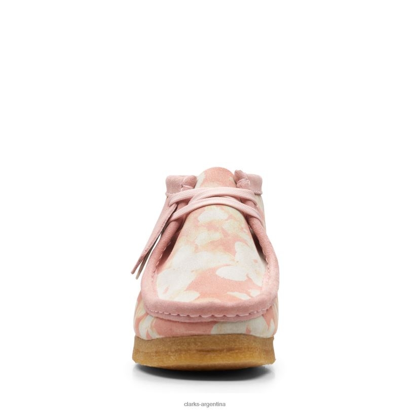 Clarks mujer 2FZPZ3283 bota clarks wallabee rosa floral flores rosadas