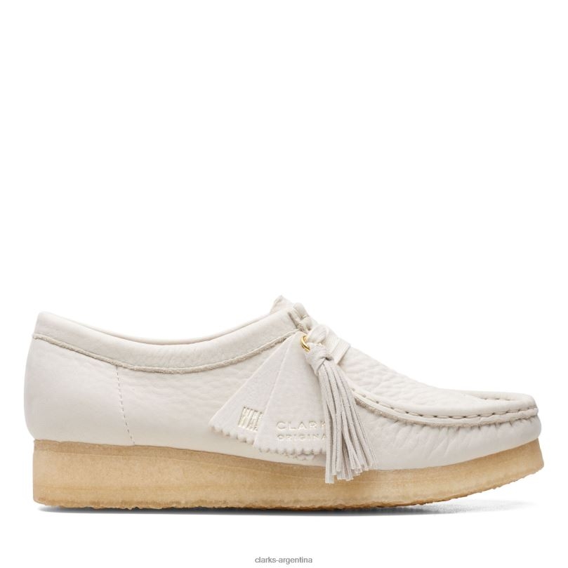 Clarks mujer 2FZPZ3349 wallabee clarks cuero blanco cuero blanco