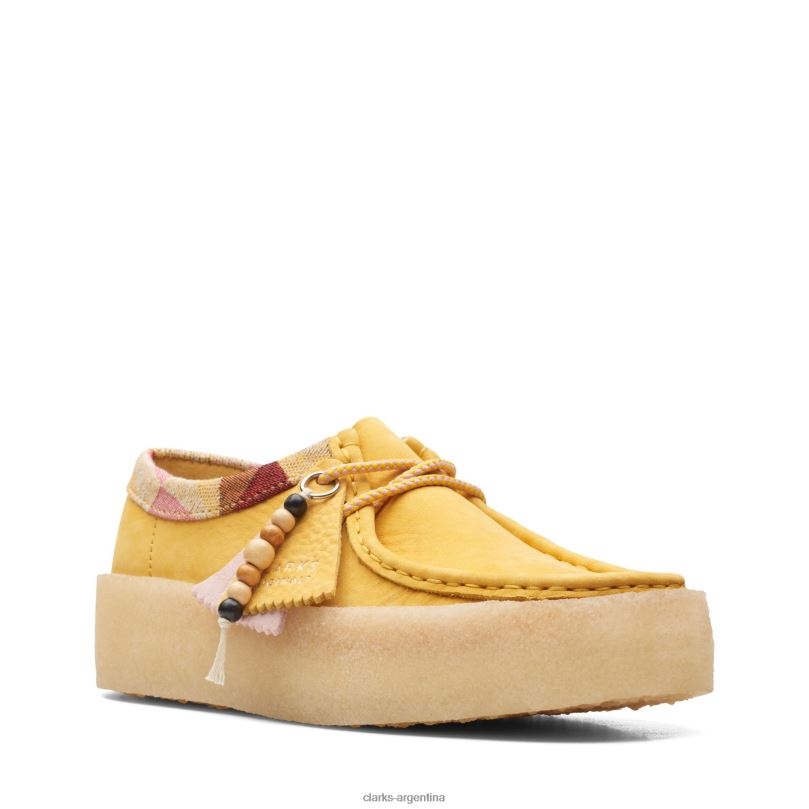 Clarks mujer 2FZPZ3379 taza clarks wallabee de nubuck amarillo bajo nubuck amarillo