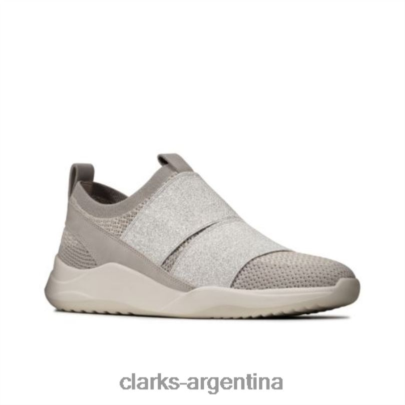 Clarks mujer 2FZPZ4296 clarks de plata tamizar slip plata