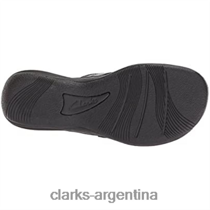 Clarks mujer 2FZPZ2044 Chanclas Breeze Sea Mujer Charol Sintetico Negro Clarks charol sintético negro
