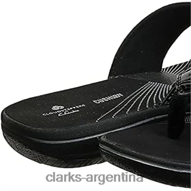 Clarks mujer 2FZPZ2044 Chanclas Breeze Sea Mujer Charol Sintetico Negro Clarks charol sintético negro