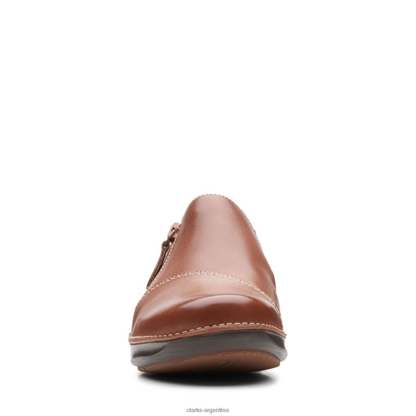 Clarks mujer 2FZPZ3288 clarks appley zip de cuero tostado oscuro cuero bronceado oscuro