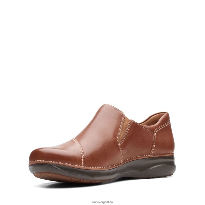 Clarks mujer 2FZPZ3288 clarks appley zip de cuero tostado oscuro cuero bronceado oscuro