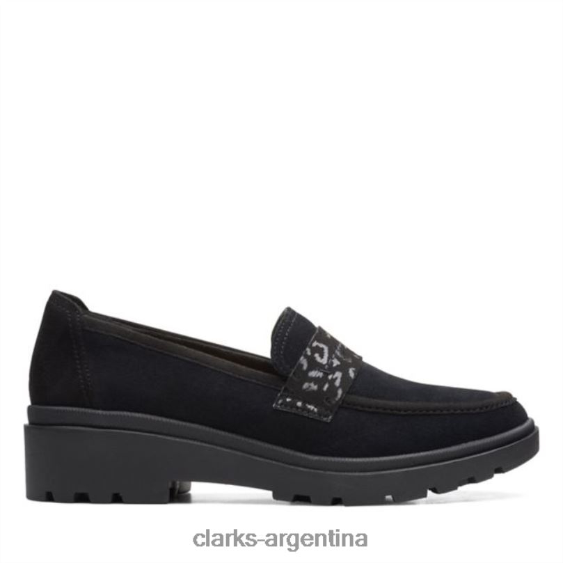 Clarks mujer 2FZPZ6020 gamuza negra calla facilidad clarks de gamuza negra ante negro