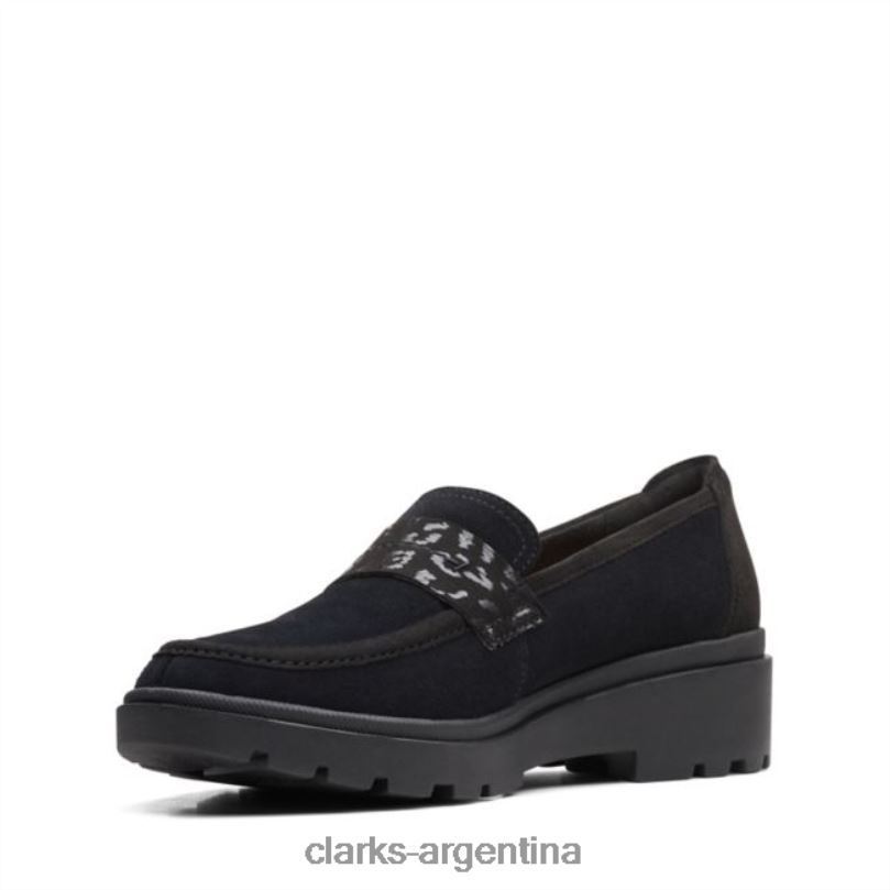 Clarks mujer 2FZPZ6020 gamuza negra calla facilidad clarks de gamuza negra ante negro