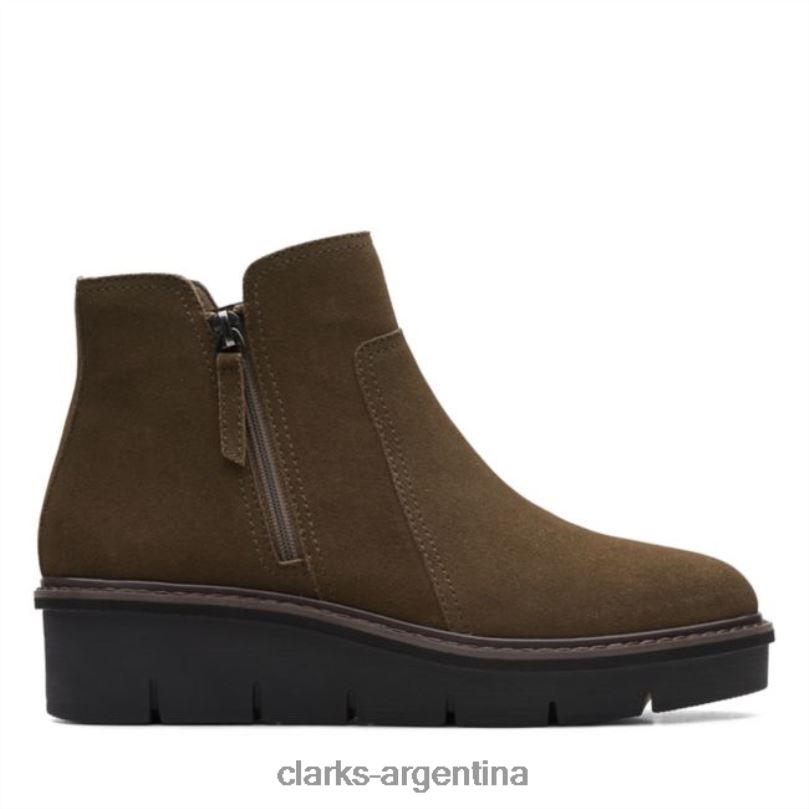 Clarks mujer 2FZPZ6439 airabell zip gamuza oliva oscuro clarks gamuza oliva oscuro ante oliva oscuro