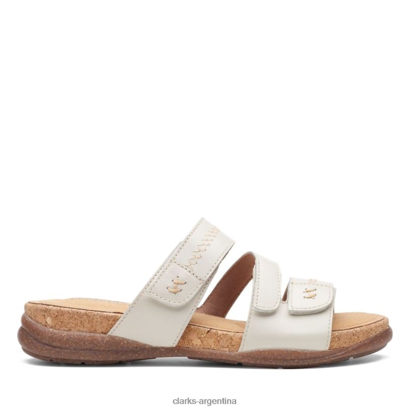 Clarks mujer 2FZPZ6548 Clarks de cuero blanco Roseville Bay de cuero blanco cuero blanco