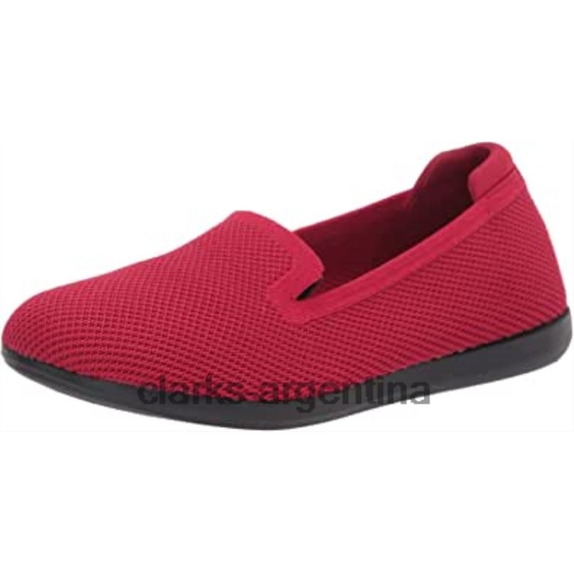 Clarks mujer 2FZPZ1115 Mocasines Clarks Carly Dream de punto rojo para mujer punto rojo