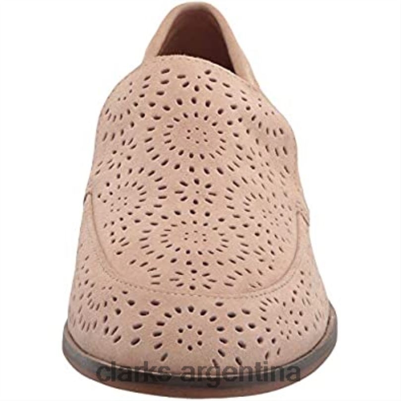Clarks mujer 2FZPZ1291 Mocasines Clarks Trish Rose de ante color arena para mujer gamuza arena