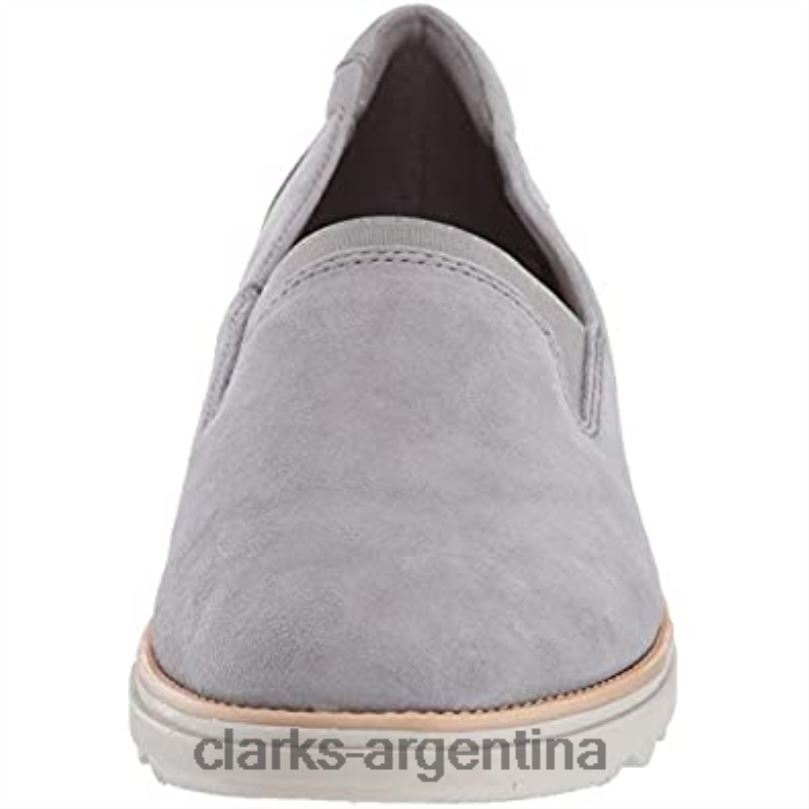 Clarks mujer 2FZPZ1467 Mocasines clarks sharon dolly de ante gris claro para mujer ante gris claro