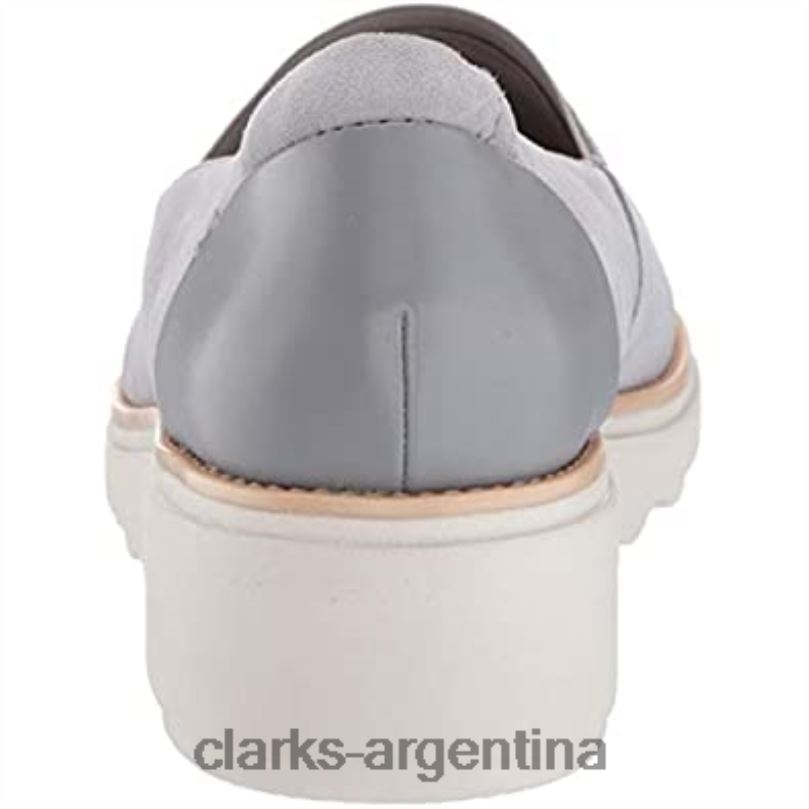Clarks mujer 2FZPZ1467 Mocasines clarks sharon dolly de ante gris claro para mujer ante gris claro