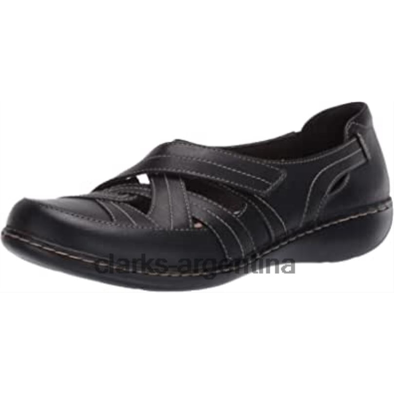 Clarks mujer 2FZPZ1552 Mocasín clarks ashland rosa de piel negro para mujer cuero negro