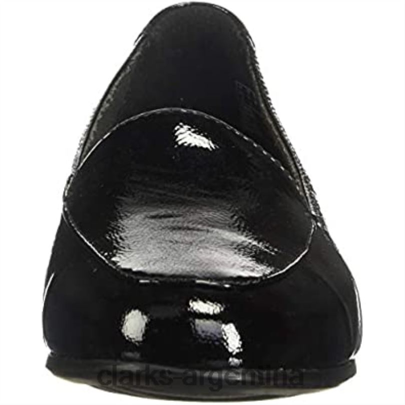 Clarks mujer 2FZPZ1569 Mocasines Clarks Juliet Lora de charol negro para mujer charol negro