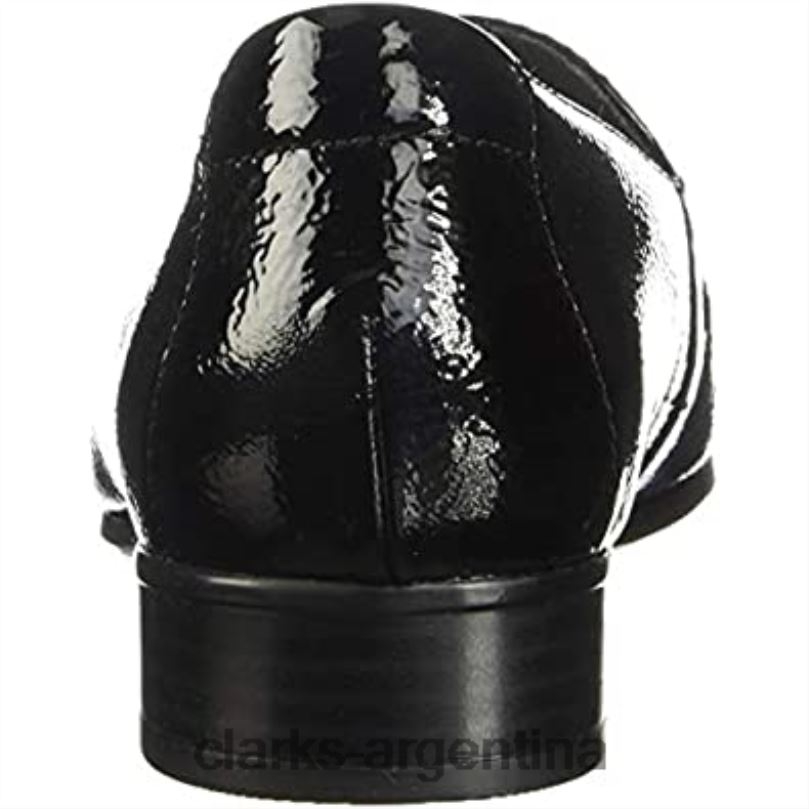 Clarks mujer 2FZPZ1569 Mocasines Clarks Juliet Lora de charol negro para mujer charol negro