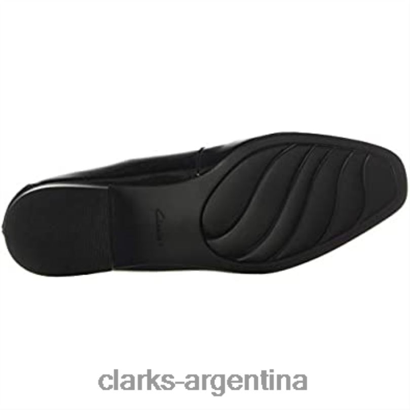 Clarks mujer 2FZPZ1569 Mocasines Clarks Juliet Lora de charol negro para mujer charol negro