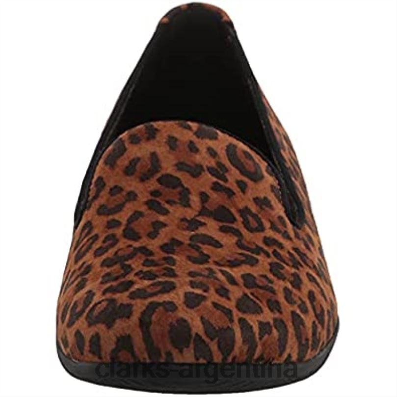 Clarks mujer 2FZPZ1570 Mocasines Clarks Sara Poppy para mujer con estampado de leopardo. estampado de leopardo