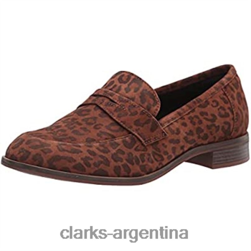 Clarks mujer 2FZPZ1590 mocasines trish rose para mujer con estampado de leopardo clarks estampado de leopardo