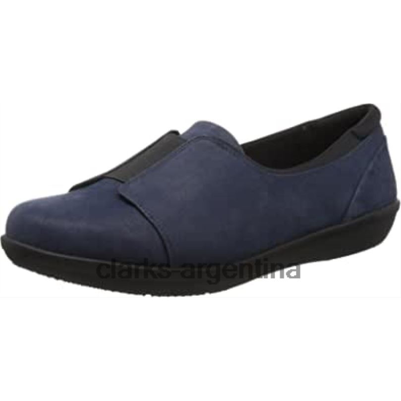 Clarks mujer 2FZPZ1600 Mocasín clarks ayla band de nobuk sintético azul marino para mujer nubuck sintético azul marino