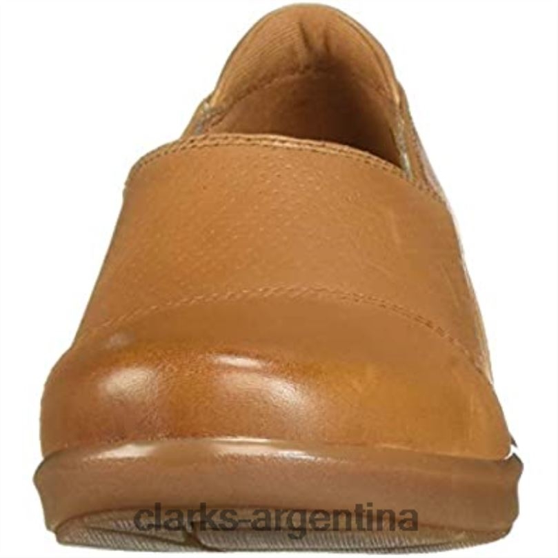 Clarks mujer 2FZPZ1916 Mocasines clarks Hope Porter de cuero tostado para mujer cuero marrón