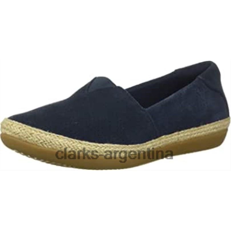 Clarks mujer 2FZPZ1929 Mocasines Danelly Sky de ante azul marino de Clarks para mujer