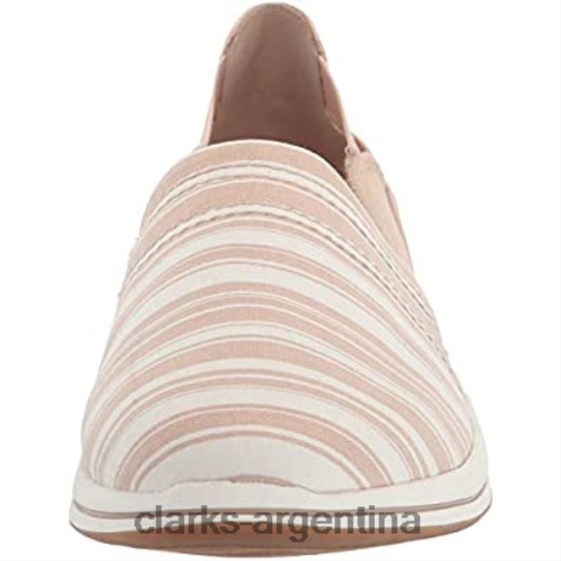 Clarks mujer 2FZPZ1979 Mocasines Clarks Breeze Step de lona color topo para mujer