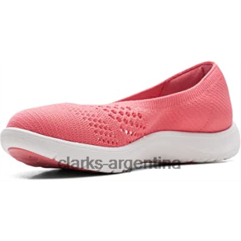 Clarks mujer 2FZPZ2115 mocasines clarks adella moon de punto coral para mujer tejido coralino