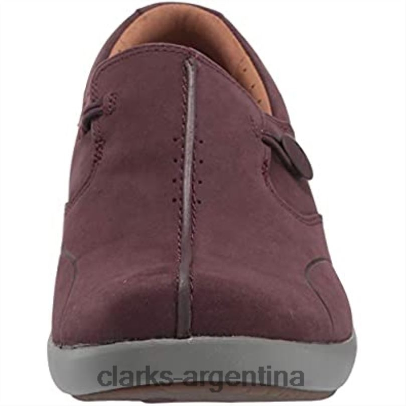 Clarks mujer 2FZPZ2126 mocasines unloop 2 walk para mujer nobuk berenjena clarks nubuck berenjena