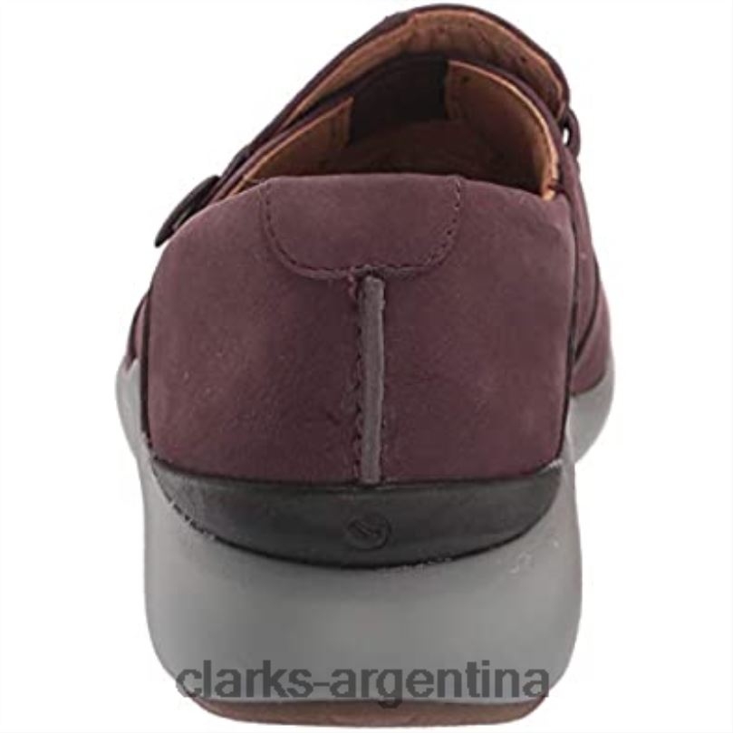 Clarks mujer 2FZPZ2126 mocasines unloop 2 walk para mujer nobuk berenjena clarks nubuck berenjena