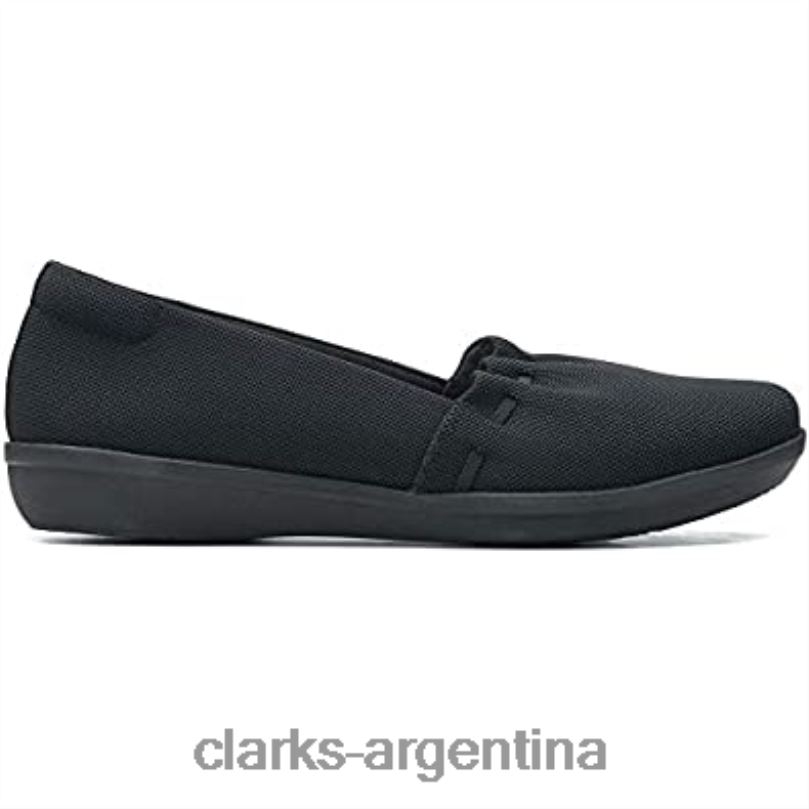 Clarks mujer 2FZPZ230 Mocasín Ayla Shine para mujer plano negro textil clarks