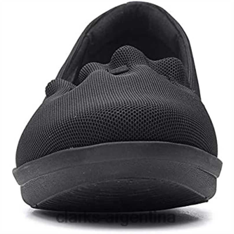 Clarks mujer 2FZPZ230 Mocasín Ayla Shine para mujer plano negro textil clarks