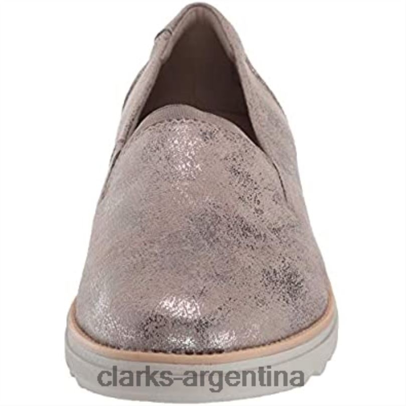 Clarks mujer 2FZPZ2318 mocasín sharon dolly para mujer peltre metalizado textil clarks textil metálico peltre