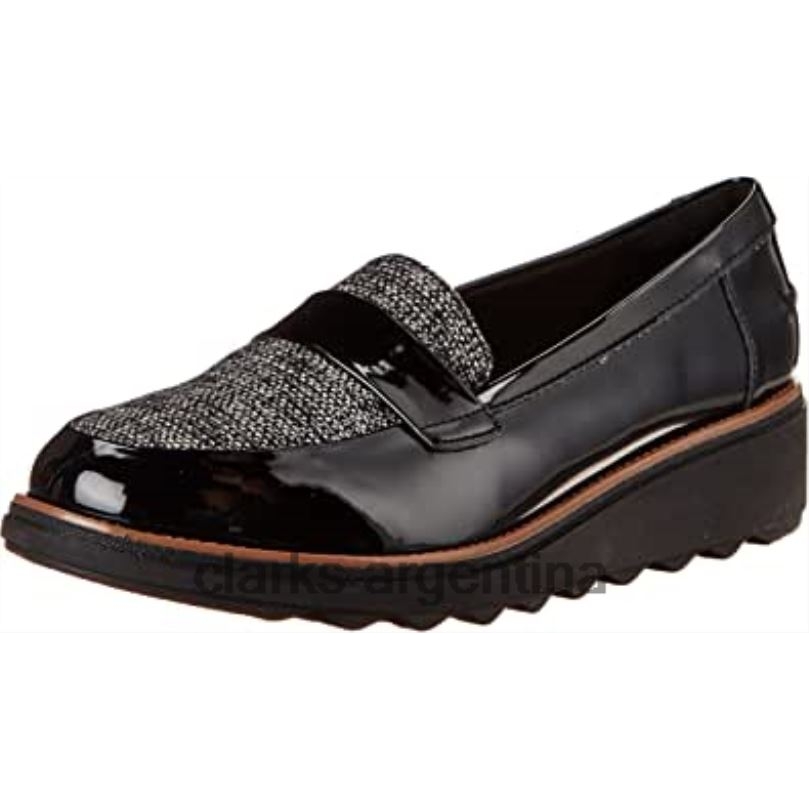 Clarks mujer 2FZPZ2390 mocasines sharon gracie para mujer charol negro combi clarks combi charol negro